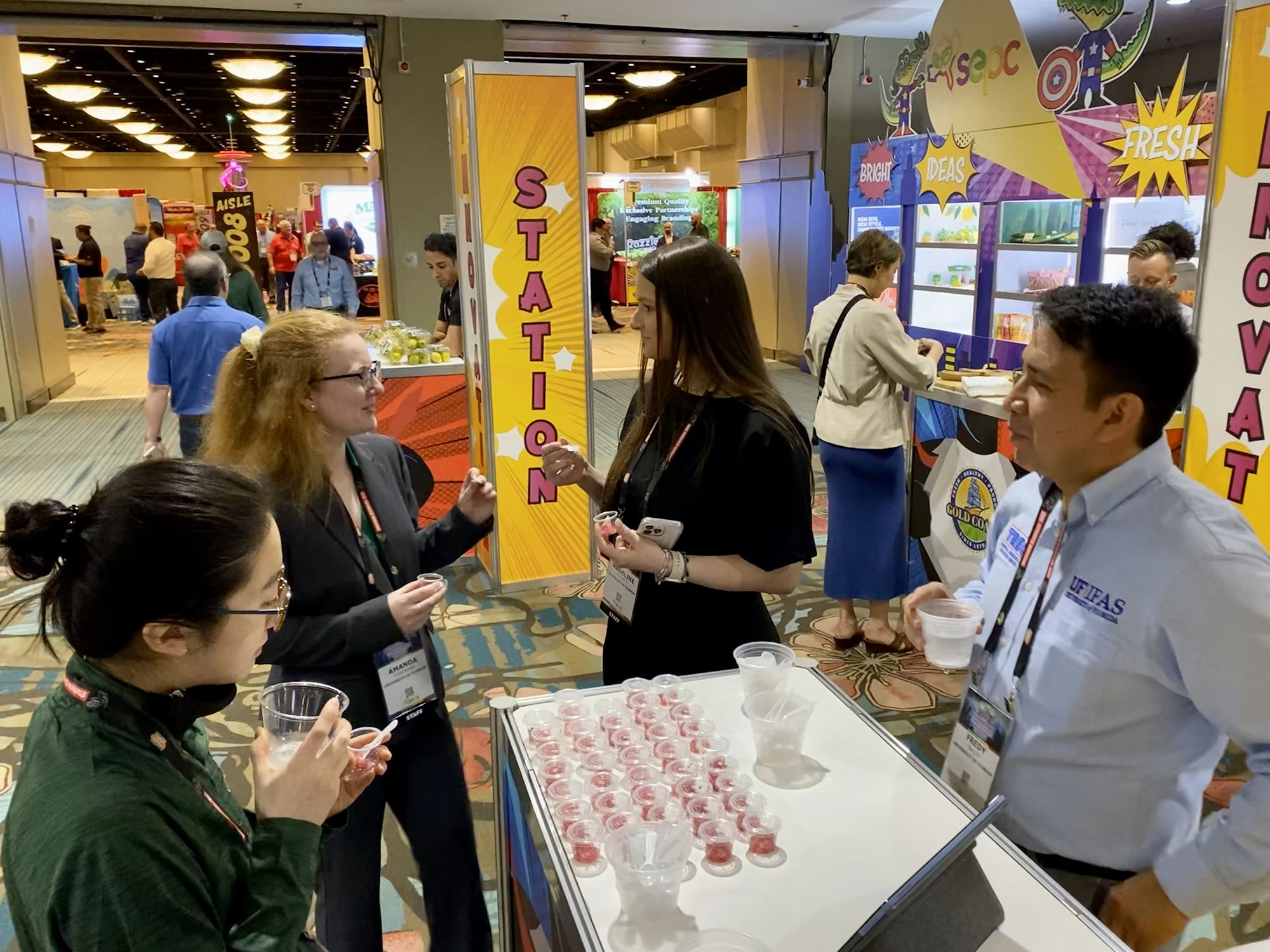 Sharing Finger Lime samples at booth